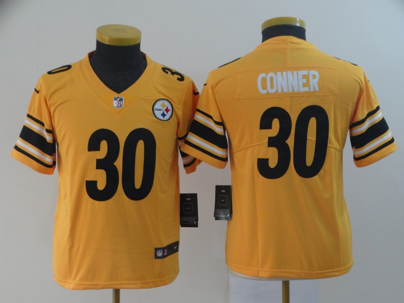 youth Pittsburgh Steelers 30 Conner yellow Nike Limited NFL Jerseys